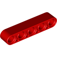 Lego rameno 1x5, červená (4128589, 4142132)